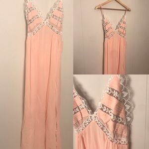 For Love and Lemons | Lovebird Pink Maxi Dress new